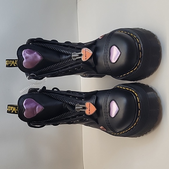 Dr. Martens Shoes - NWOB Dr. Martens Sinclair Leather Heart Platform Boots 💜🧡 Size US 7  UK 5